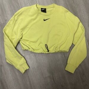 Nike Women's Bright Green Cropped Sweater